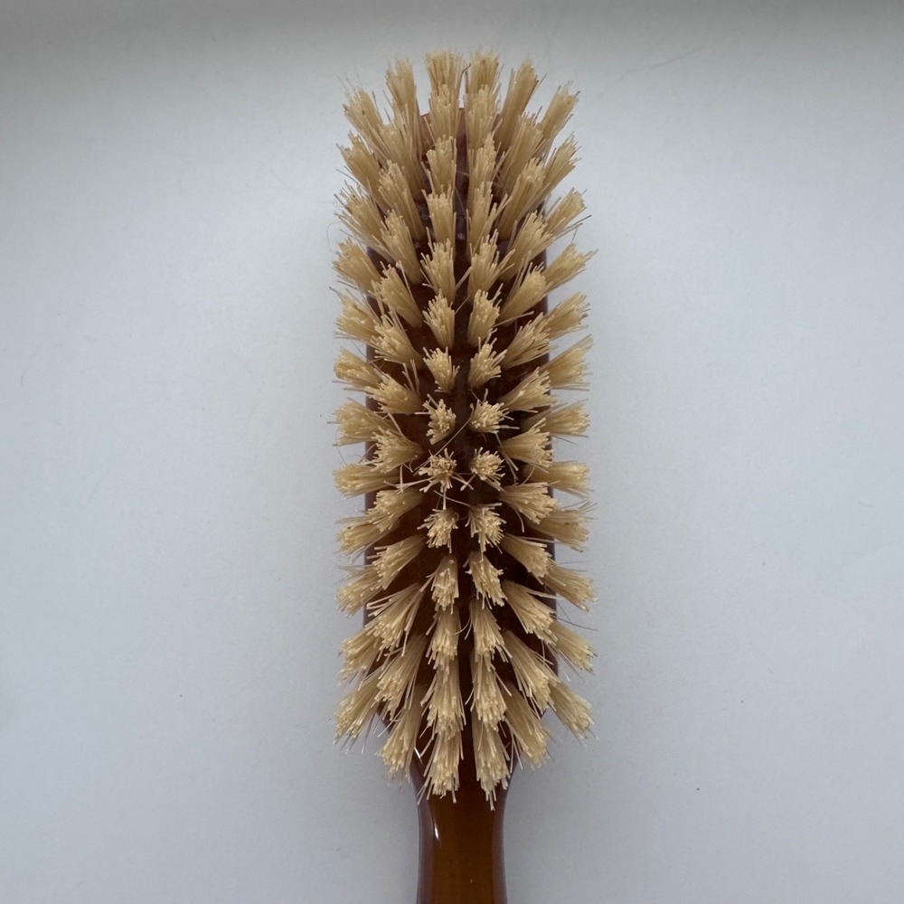 Avon Natural Bristle Hair Brush 8" Butterscotch Dark Caramel Swirl w/ Box VTG - Picture 8 of 12